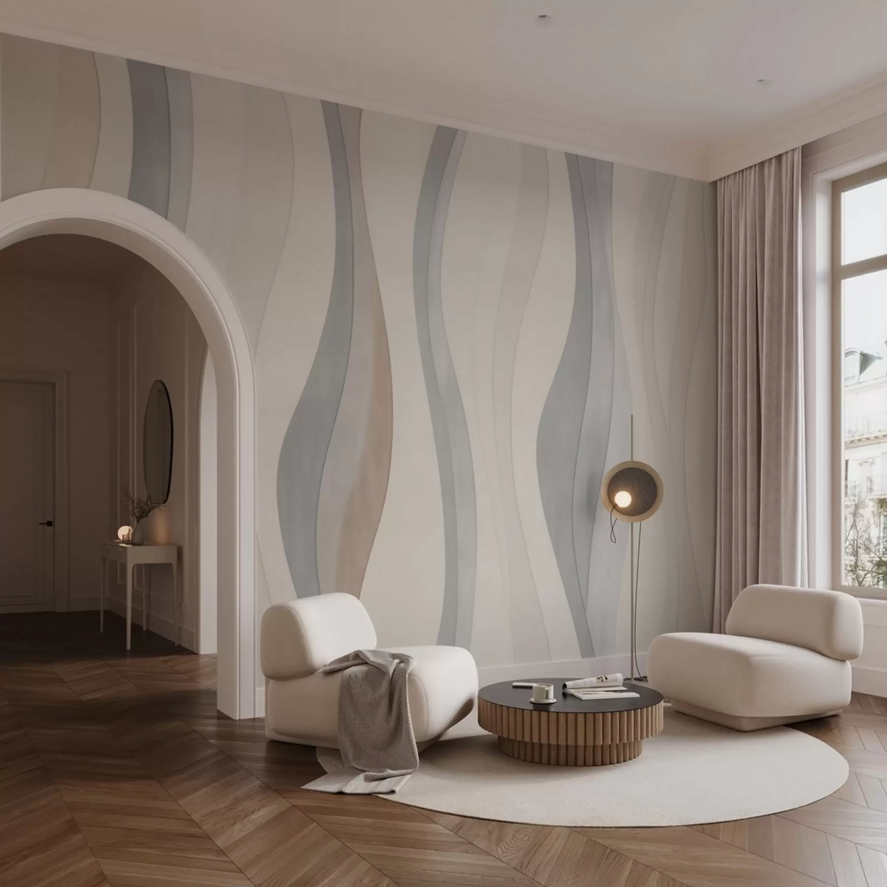 wall murals Вертикална намотана пастелна постељина w03691