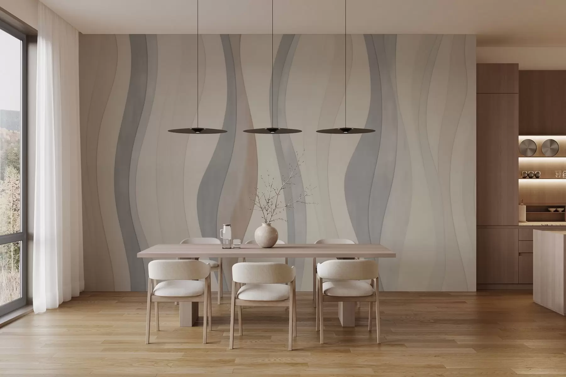 wall murals Вертикална намотана пастелна постељина w03691
