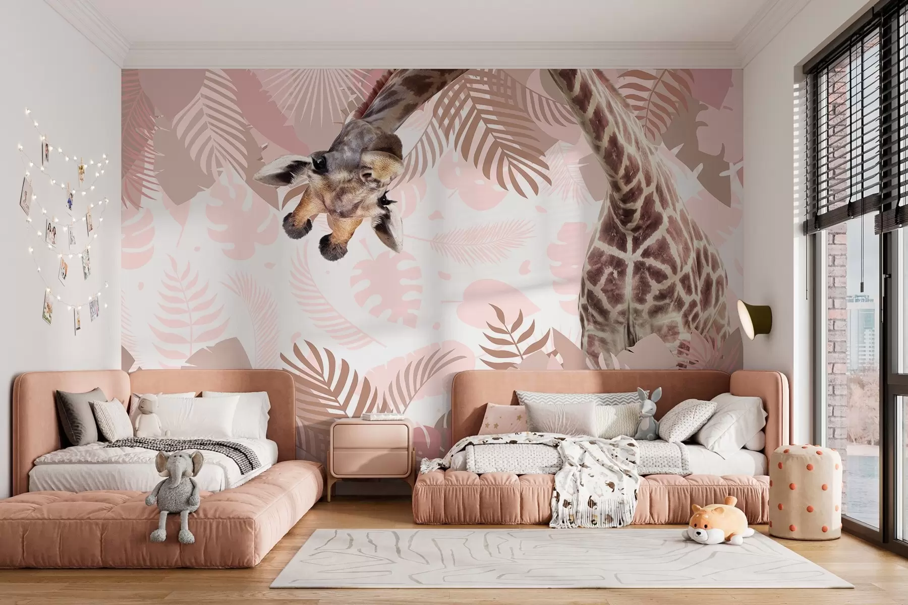 wall murals радознала жирафа у џунгли w03619