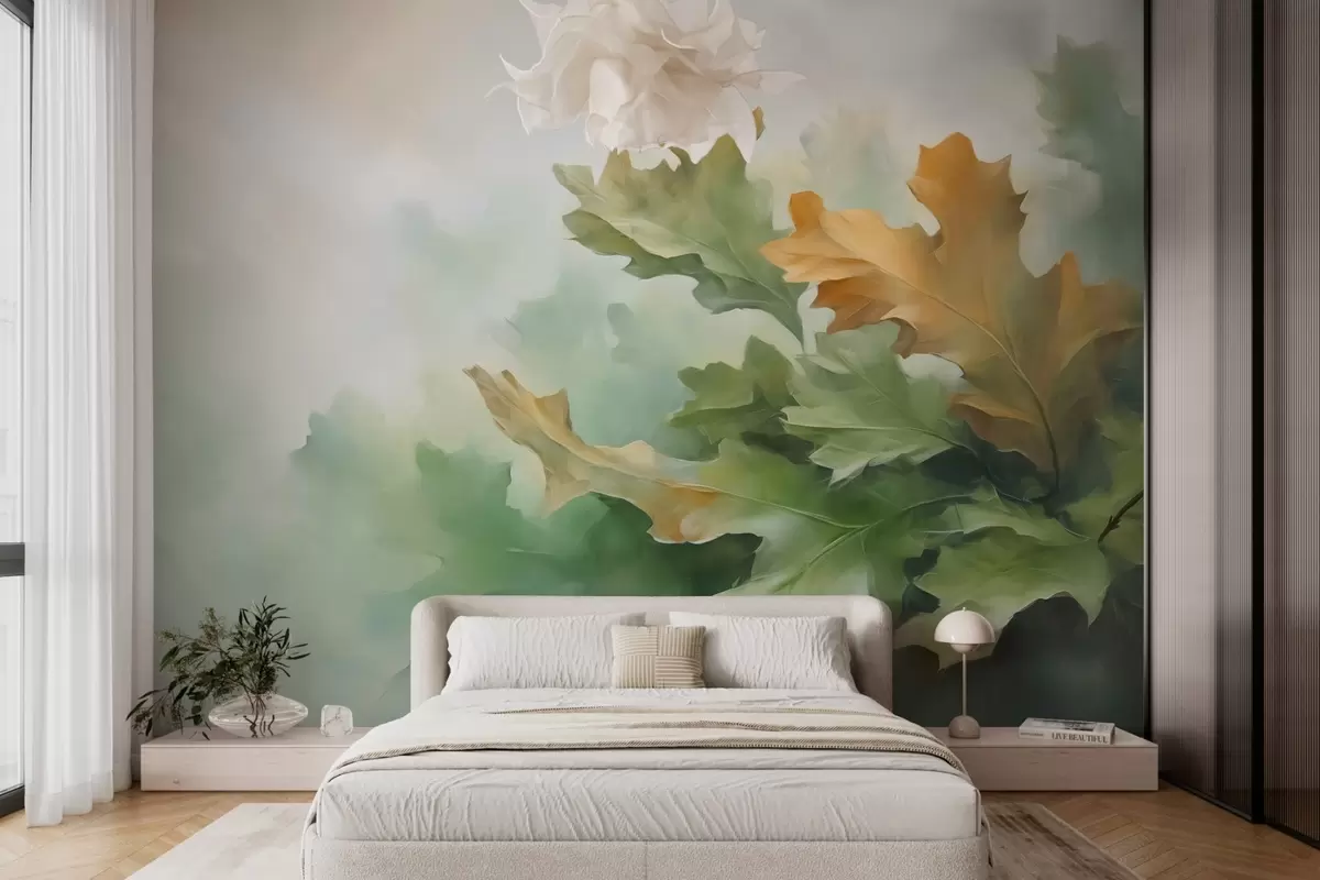 wall murals Апстрактно храстово лишће w03775