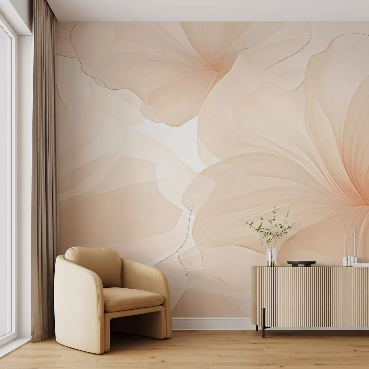 wall murals Нежно ружичасти велики цветни пупољци w09032