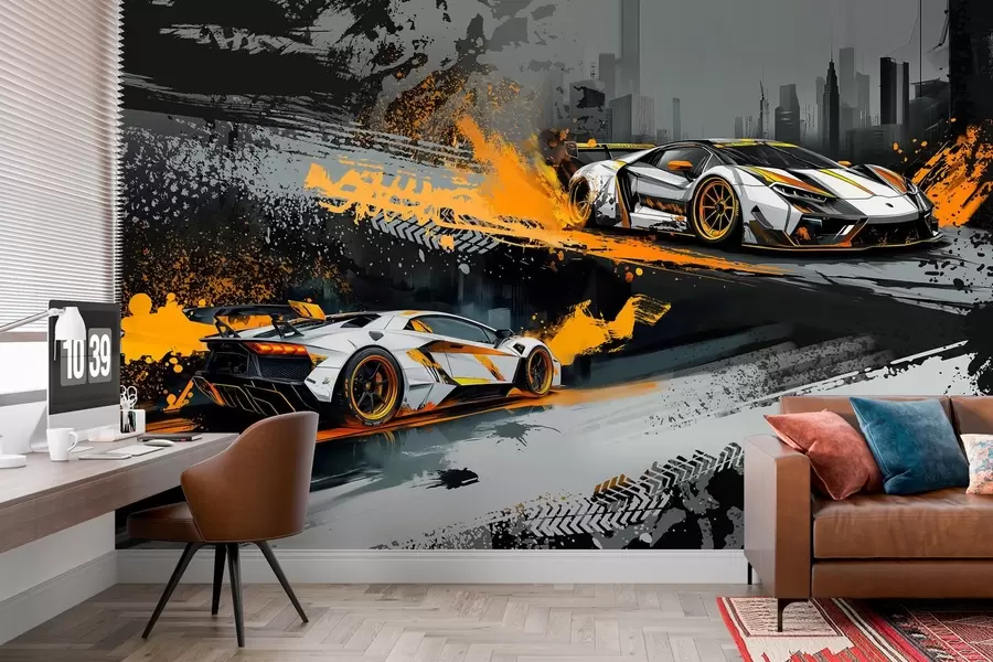 wall murals Хард Гранге стил, изражајни, динамични спортски аутомобили w03721
