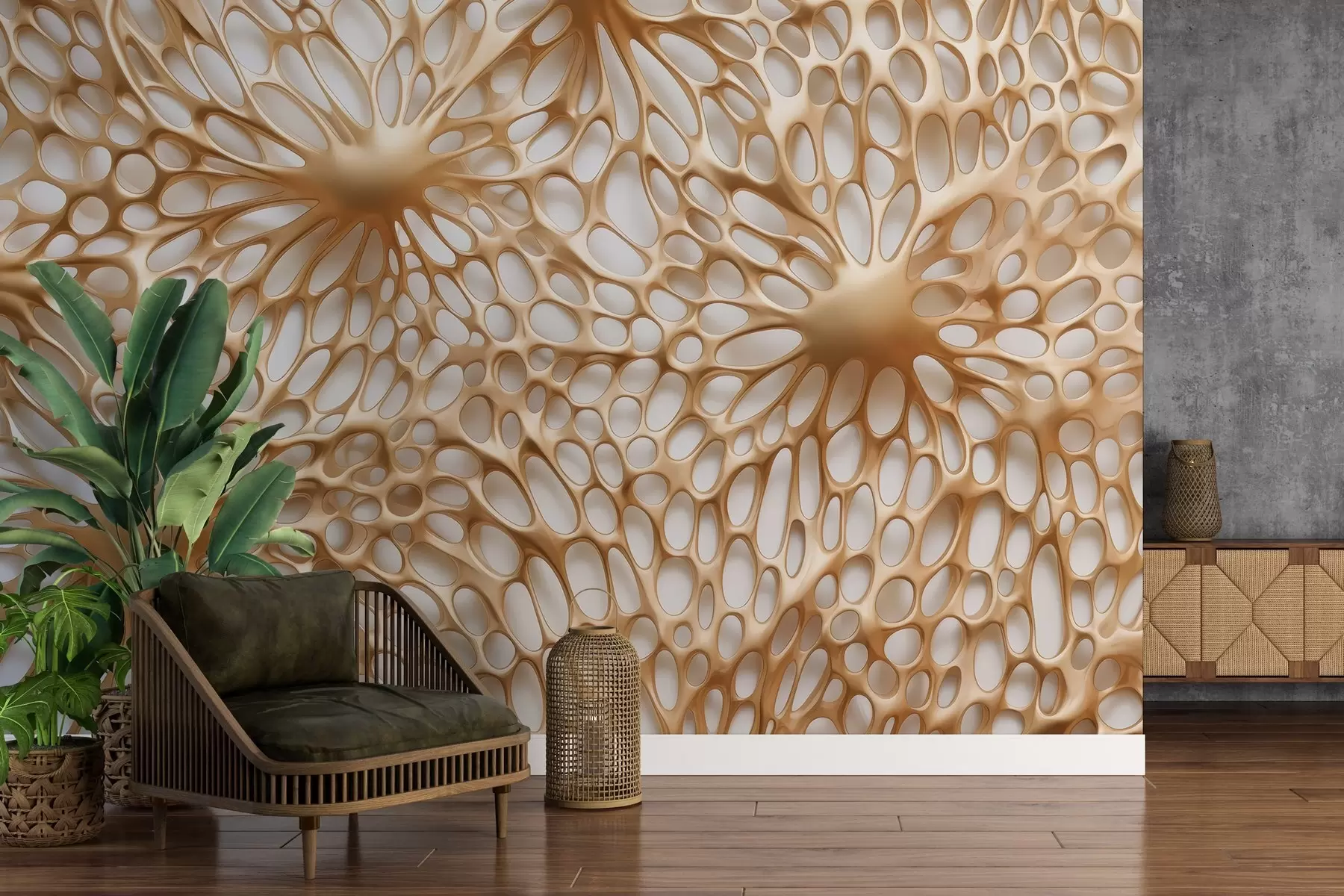 wall murals Нацртана волуметријска паукова мрежа w03820