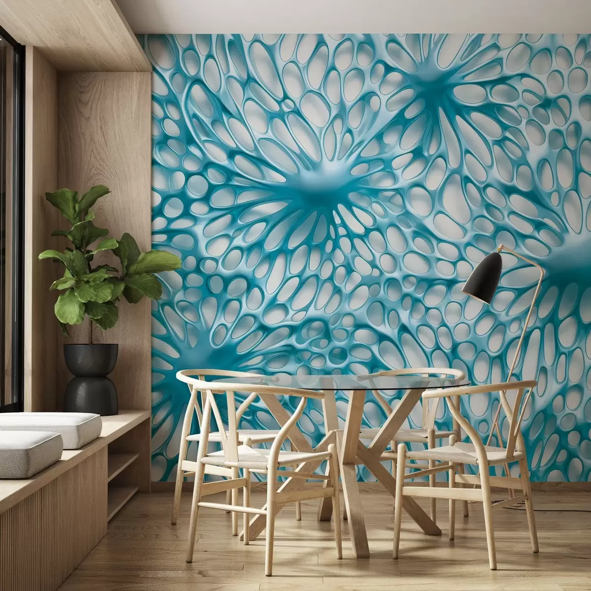 wall murals Нацртана волуметријска паукова мрежа w03820v1