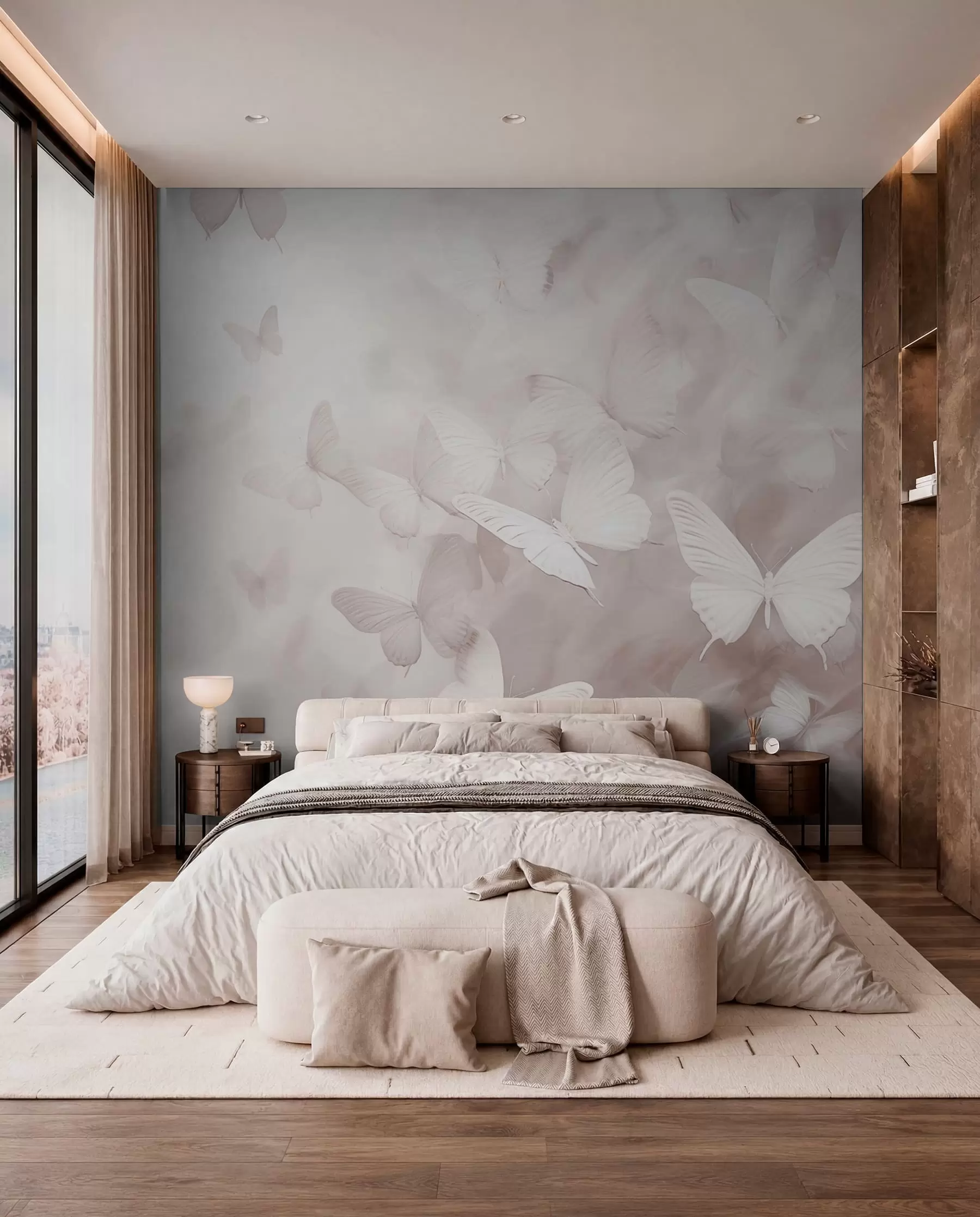 wall murals Leptiri u bisernoj magli w03841v1