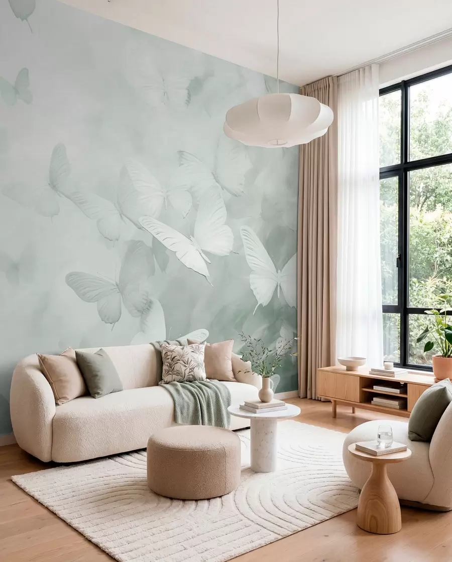 wall murals Лептири, нијансе зелене w03841v2