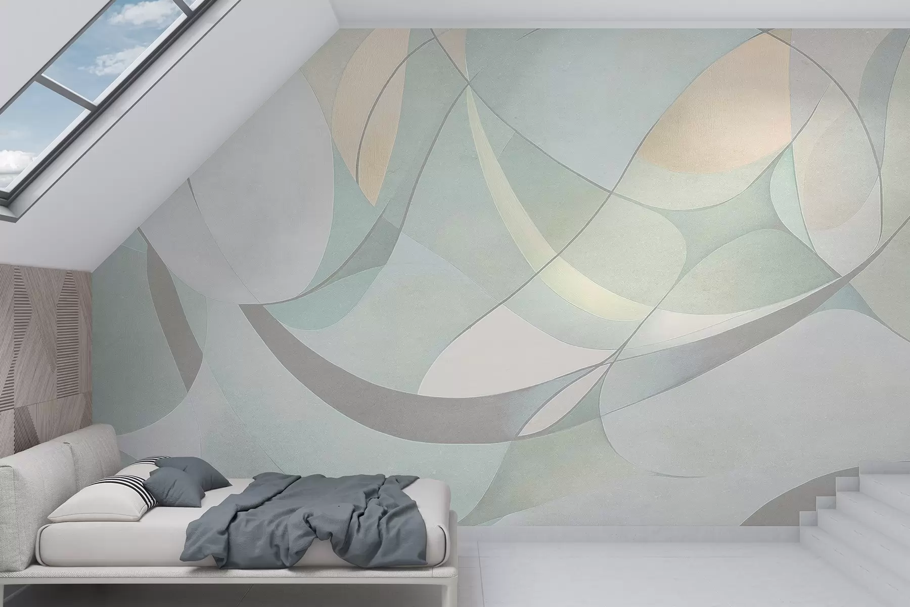 wall murals Геометријска апстракција, пригушене природне боје w03878