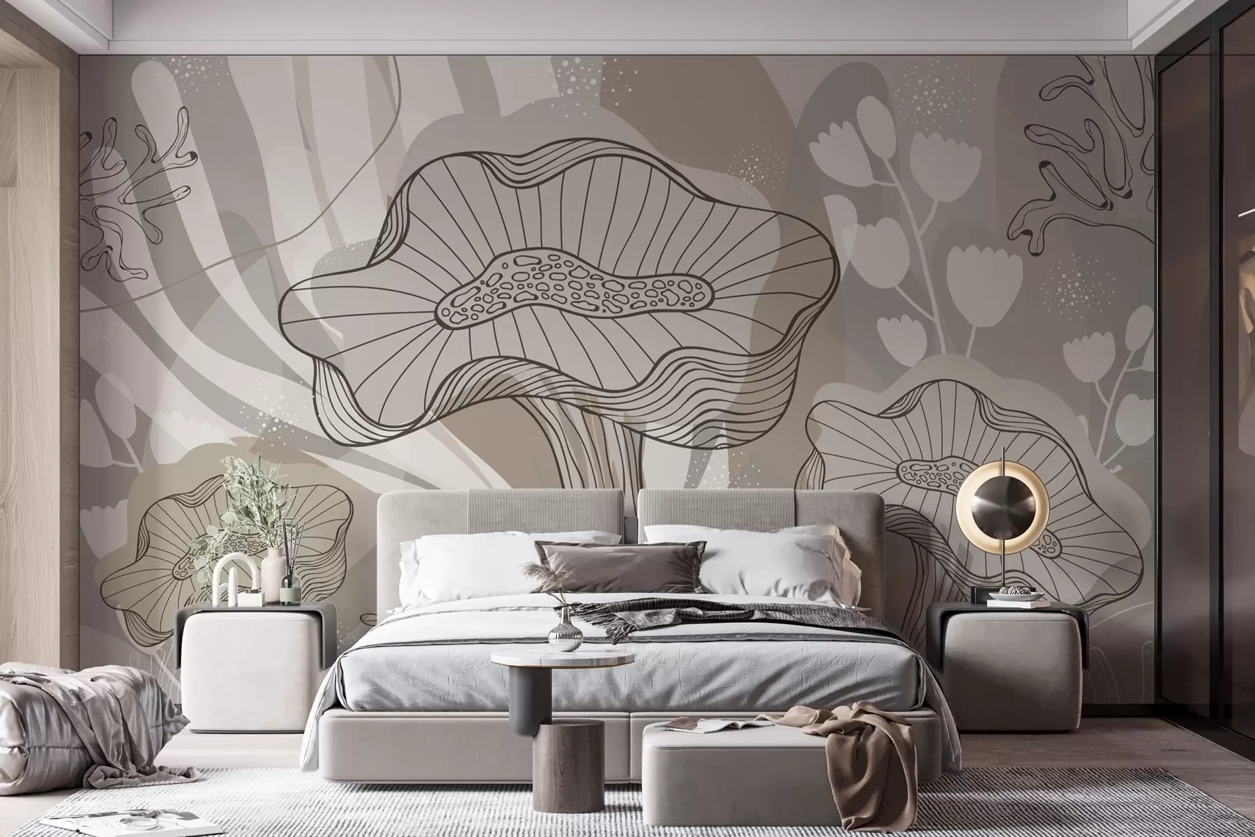 wall murals Вилинска ливада са цвећем у пастелним бојама w03875v1