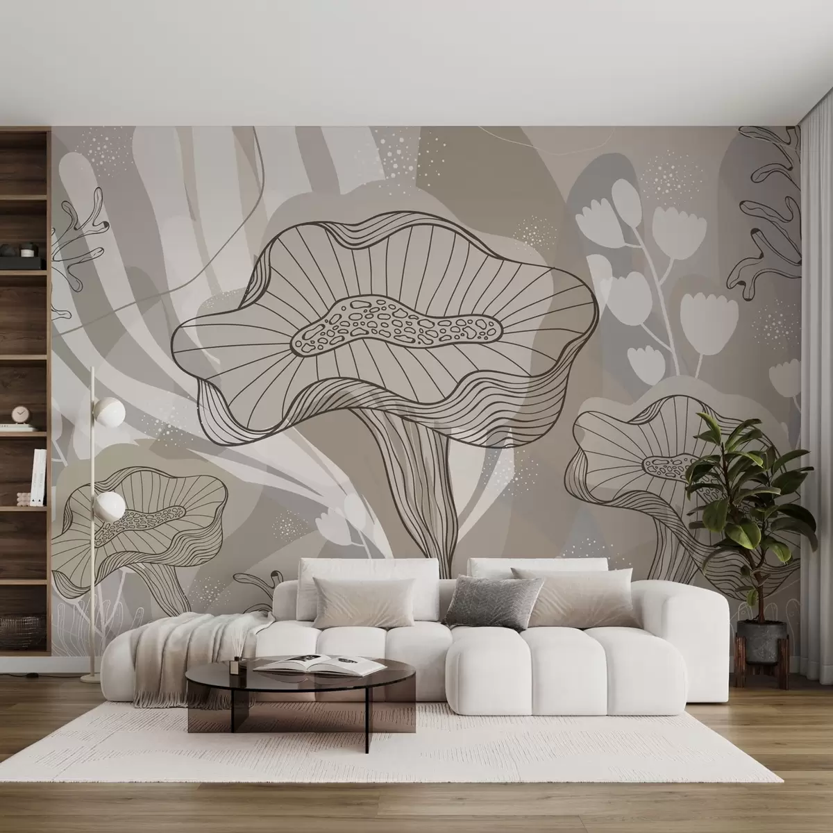 wall murals Вилинска ливада са цвећем у пастелним бојама w03875v1