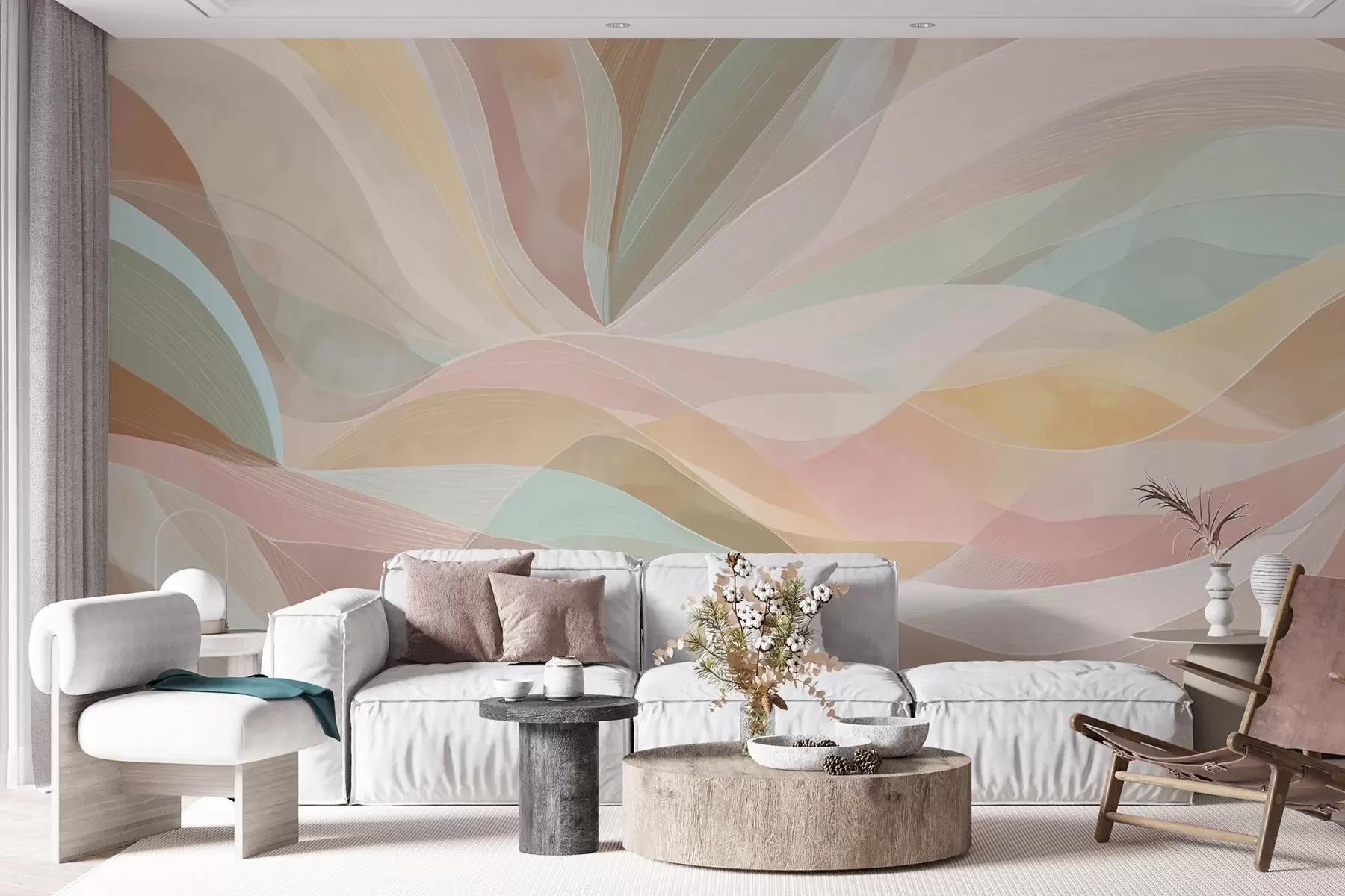 wall murals Апстракција, таласи у облику брда и планина w09086