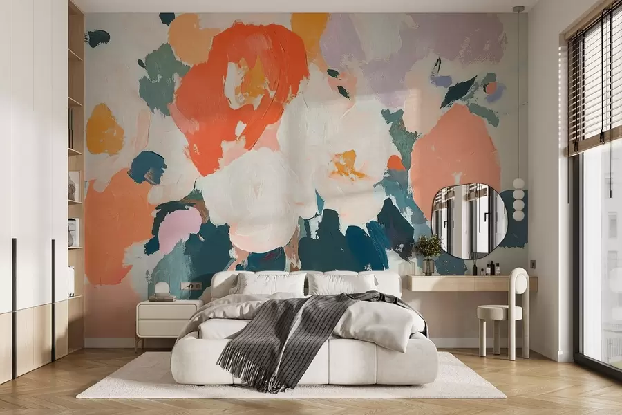 wall murals Апстрактно акрилно цвеће w09070