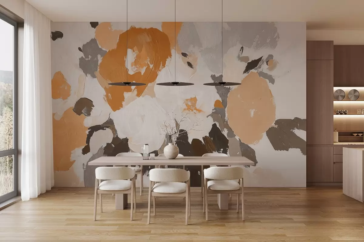 wall murals Апстрактно акрилно цвеће w09070v1