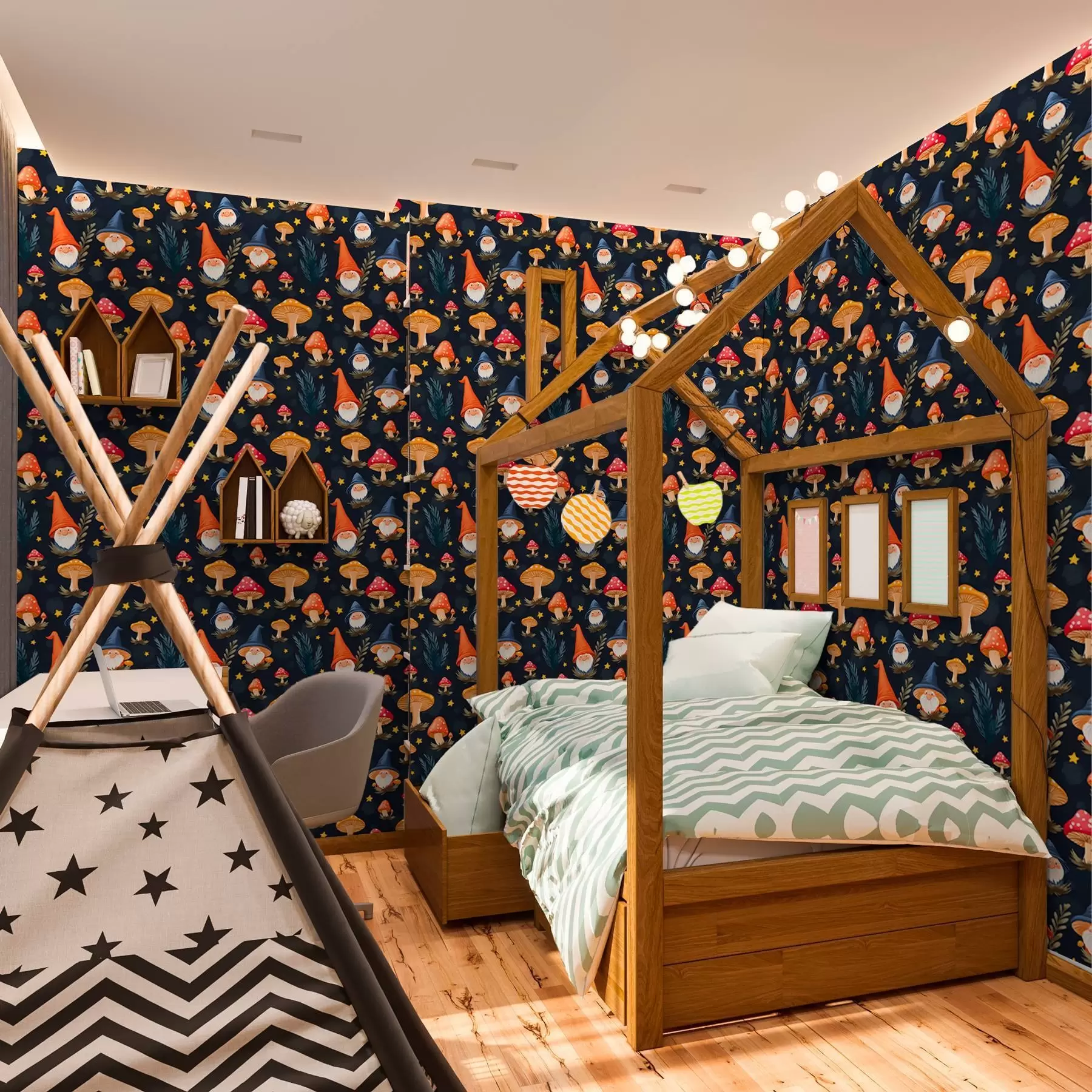 wall murals Вилински патуљци и звездана ноћ a00077