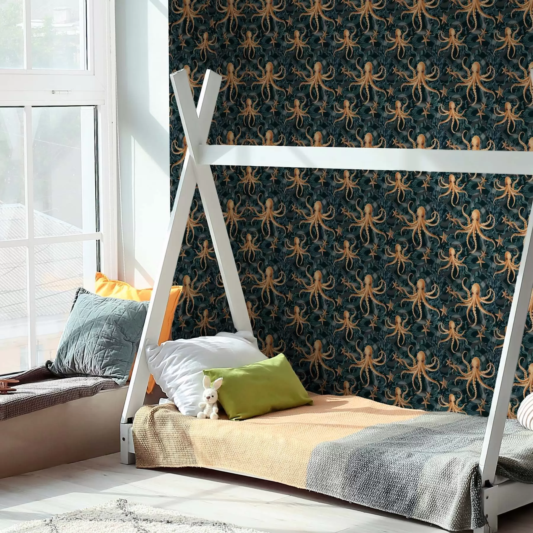 wall murals Хоботнице на тамно плавој позадини a00120v1