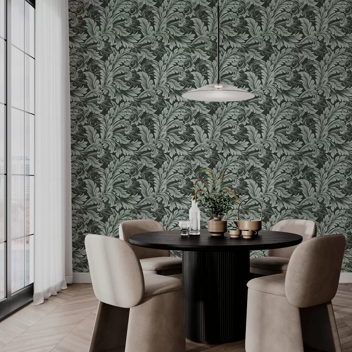 Позадина Тамнозелена позадина са увојцима од менте a00135v4