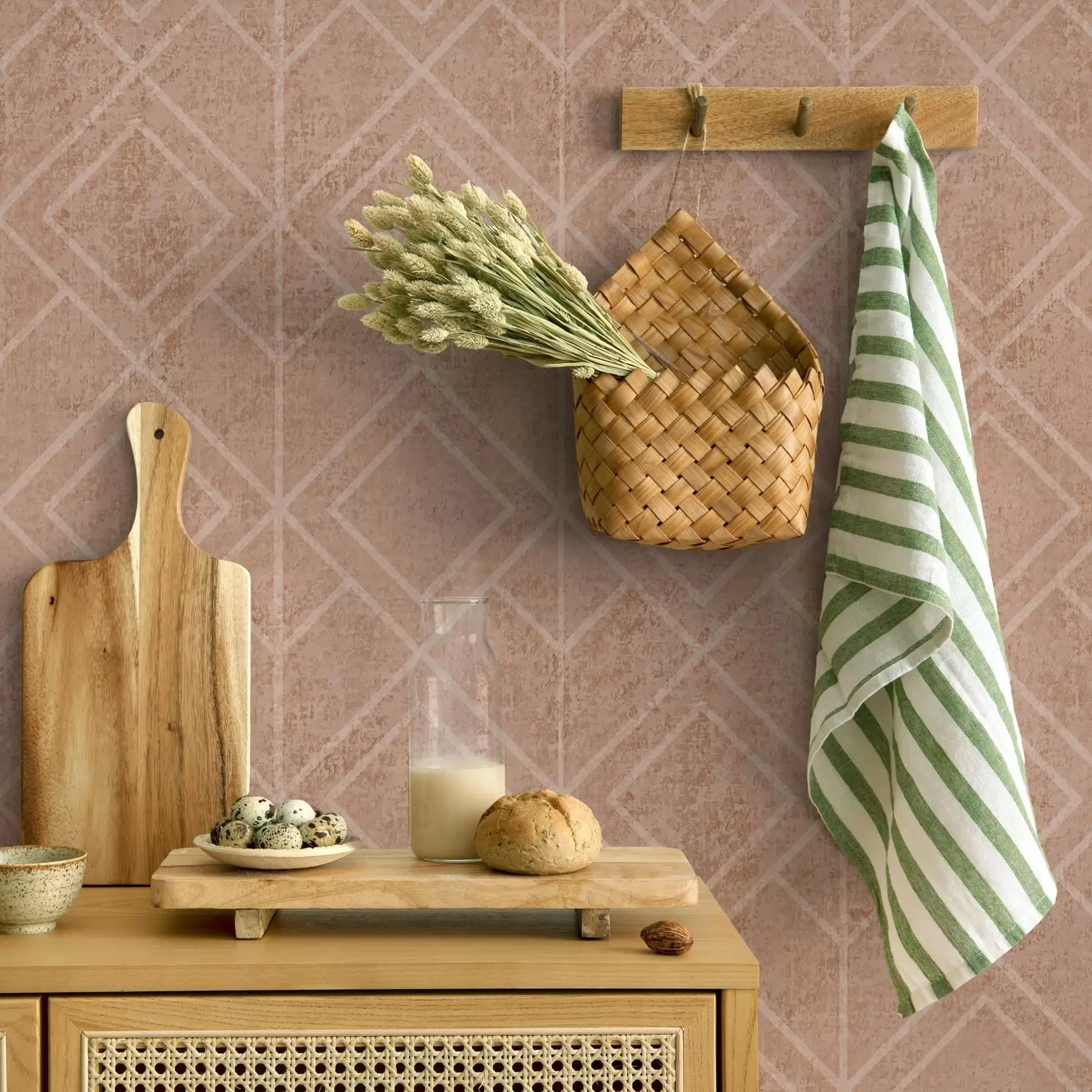 wall murals Ромбови и графичке линије у земљаним тоновима a00141v1