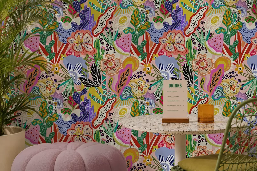wall murals Апстрактни цветни принт у поп арт стилу a00167