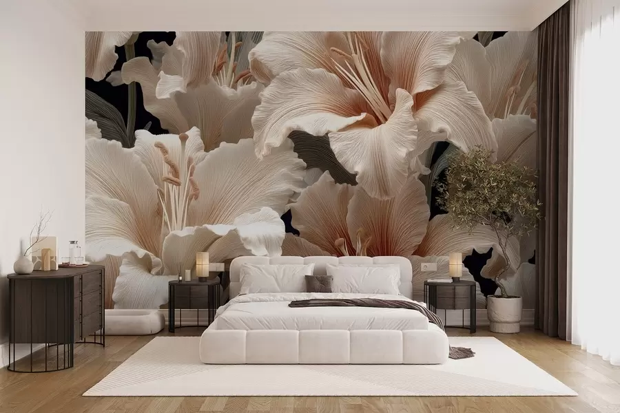 wall murals Деликатни беж љиљани w09090