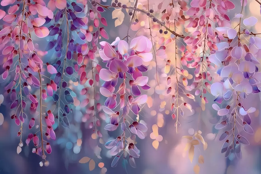 wall murals Шарени јоргован у стилу акварела w09103