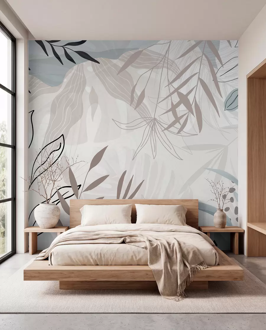 wall murals Lišće u modernim linijama w09105