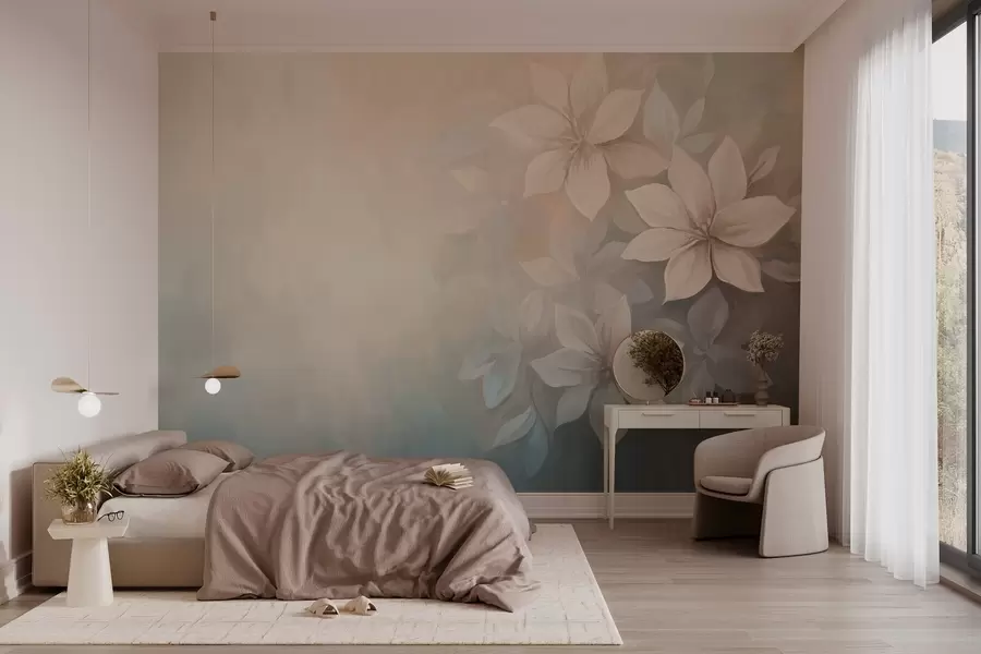 wall murals елегантно цвеће у стилу уљаног сликарства  w03770