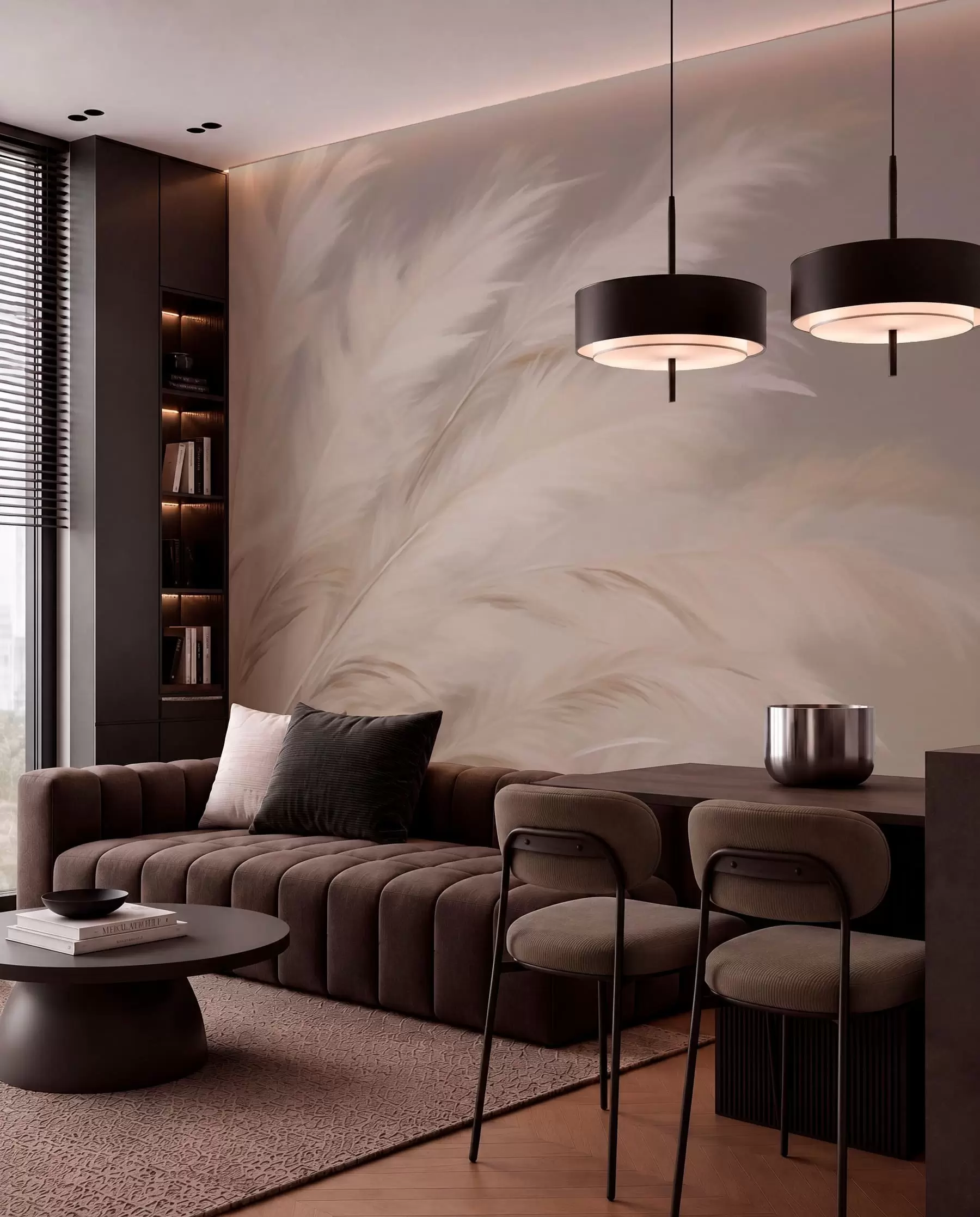 wall murals Srebrnaste perjanice w03992