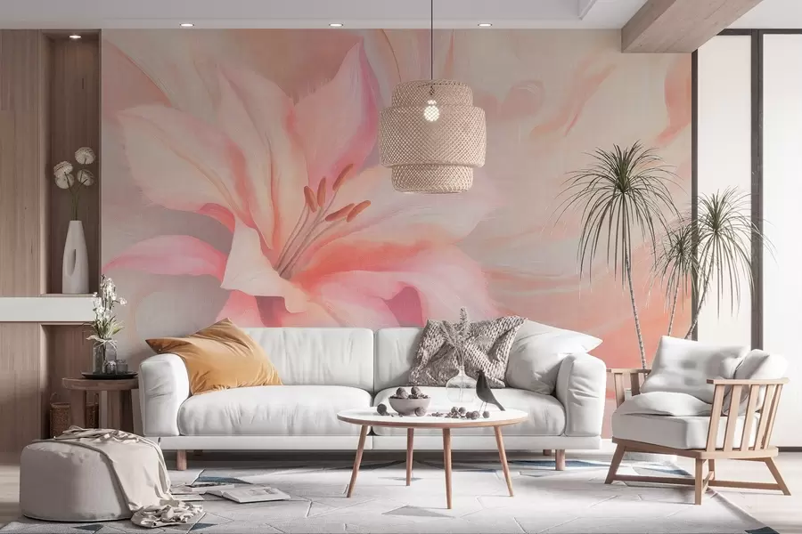 wall murals Флуидна апстракција цвета љиљана, цветни, шарени цртеж w04006