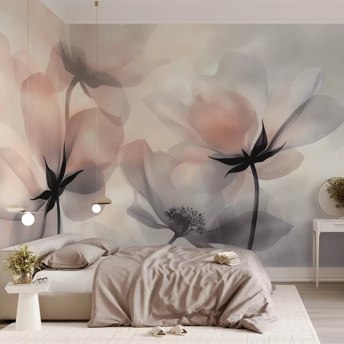 wall murals Апстрактно велико цвеће w04010