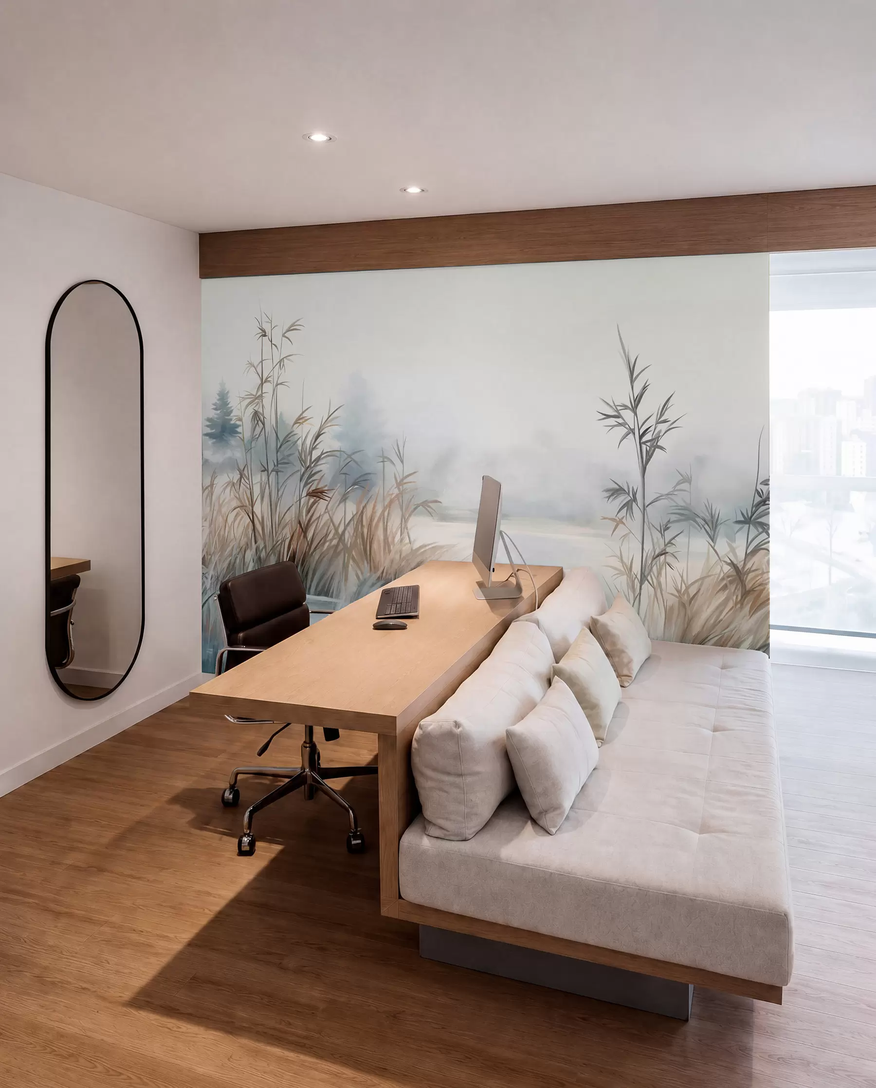 wall murals Trska uz mirnu vodu w09137