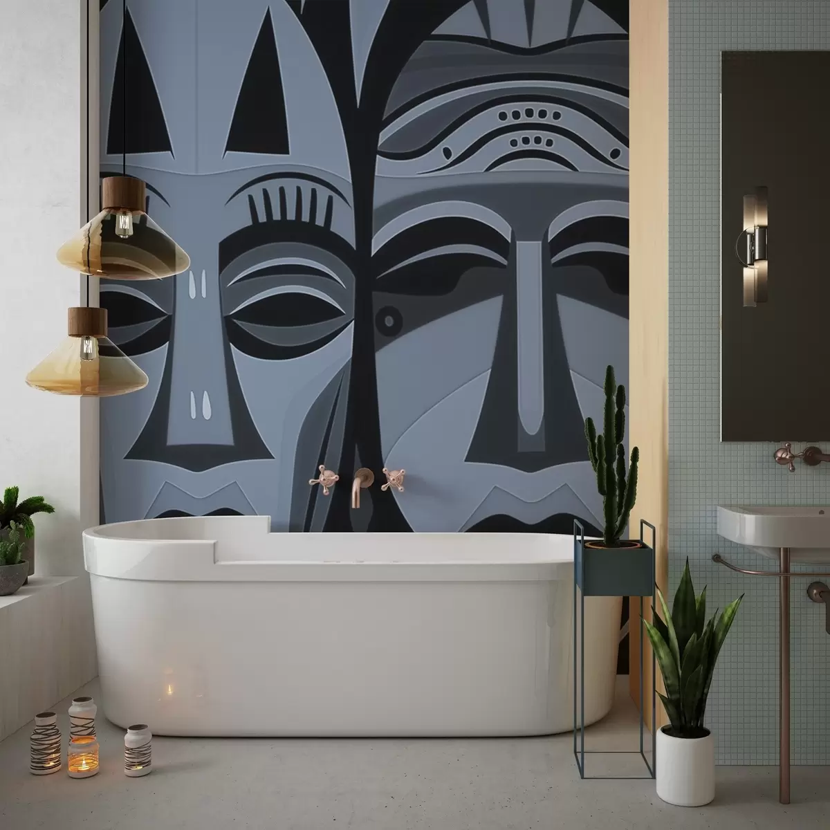 wall murals Афричке маске w04043v1