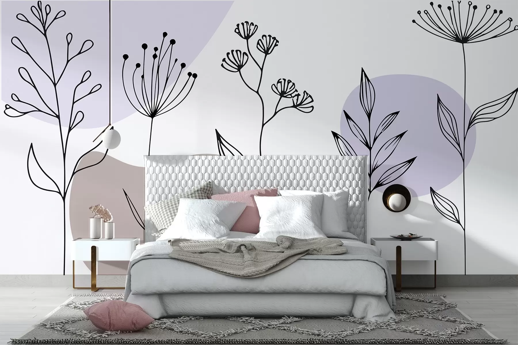 wall murals Бохо цветни обрис w04080