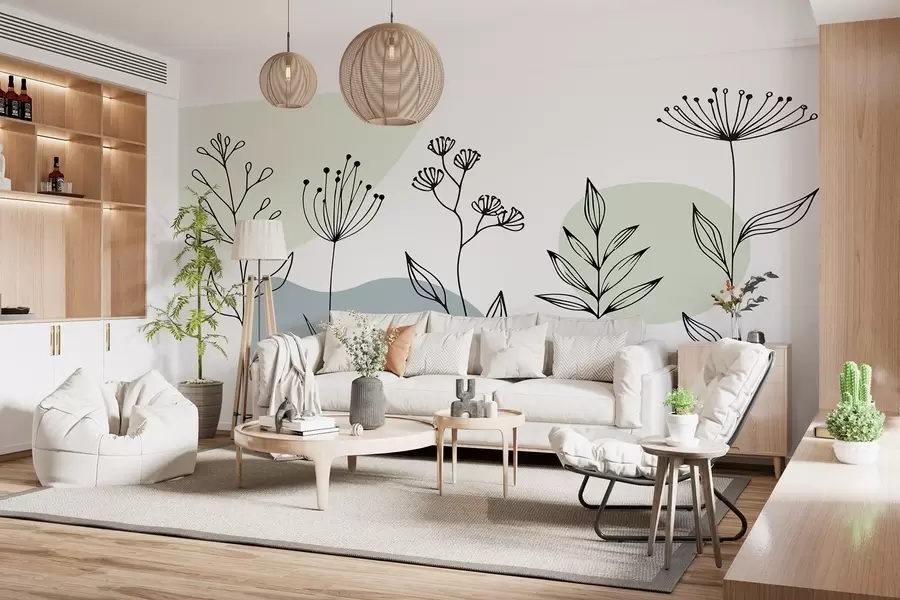 wall murals Бохо цветни обрис w04080v1