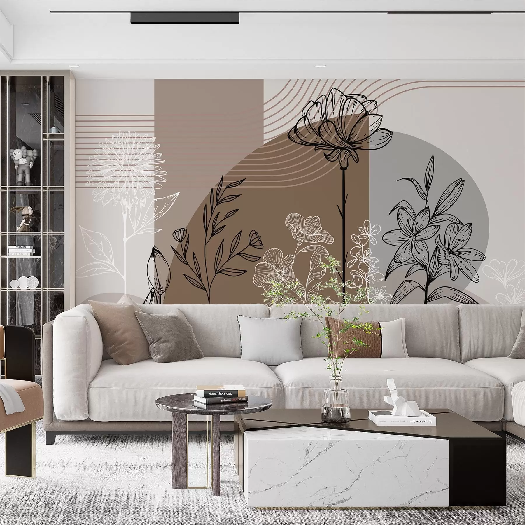 wall murals Бохо цветни обрис w04081