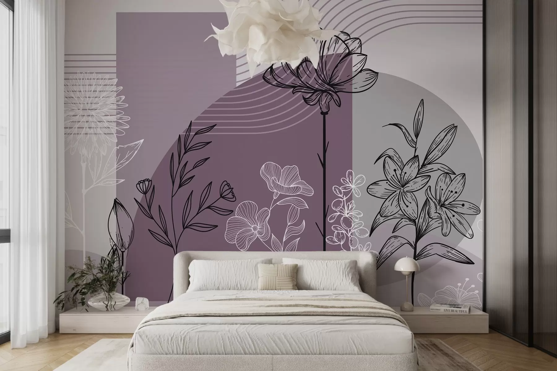 wall murals Бохо цветни обрис w04081v2
