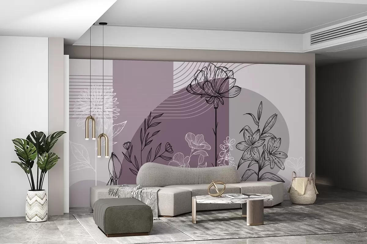 wall murals Бохо цветни обрис w04081v2