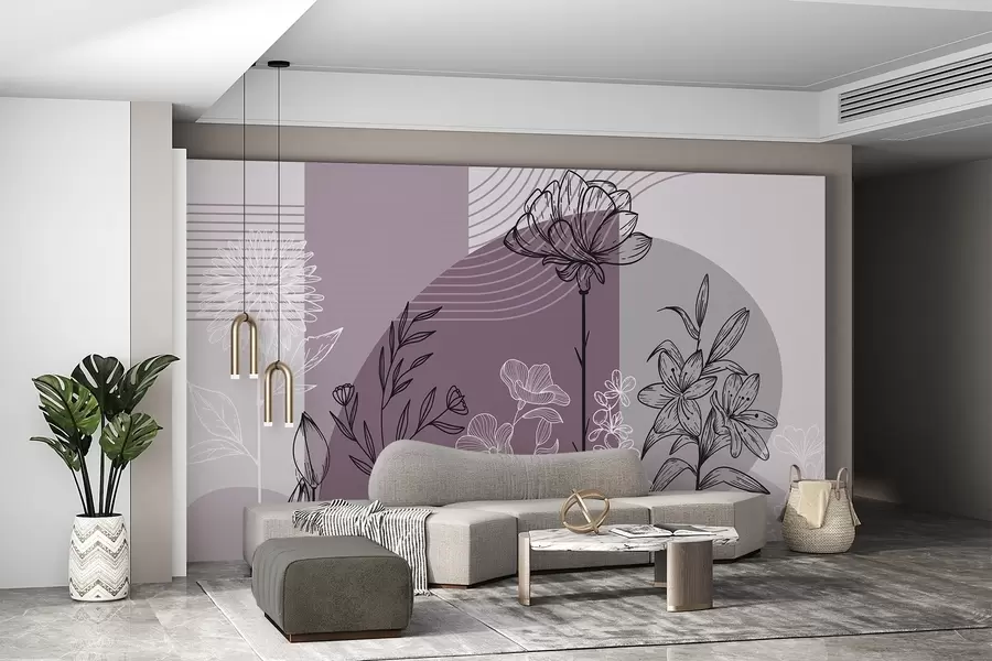 wall murals Бохо цветни обрис w04081v2