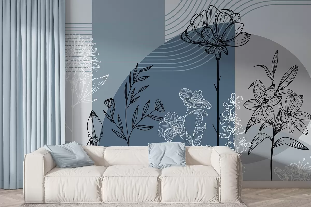 wall murals Бохо цветни обрис w04081v1