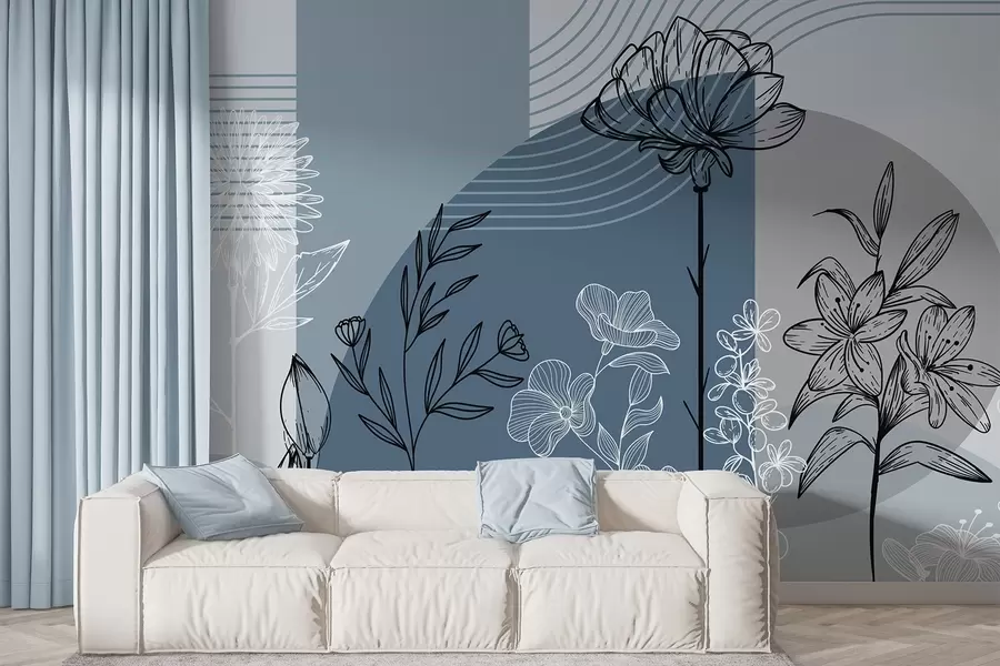 wall murals Бохо цветни обрис w04081v1