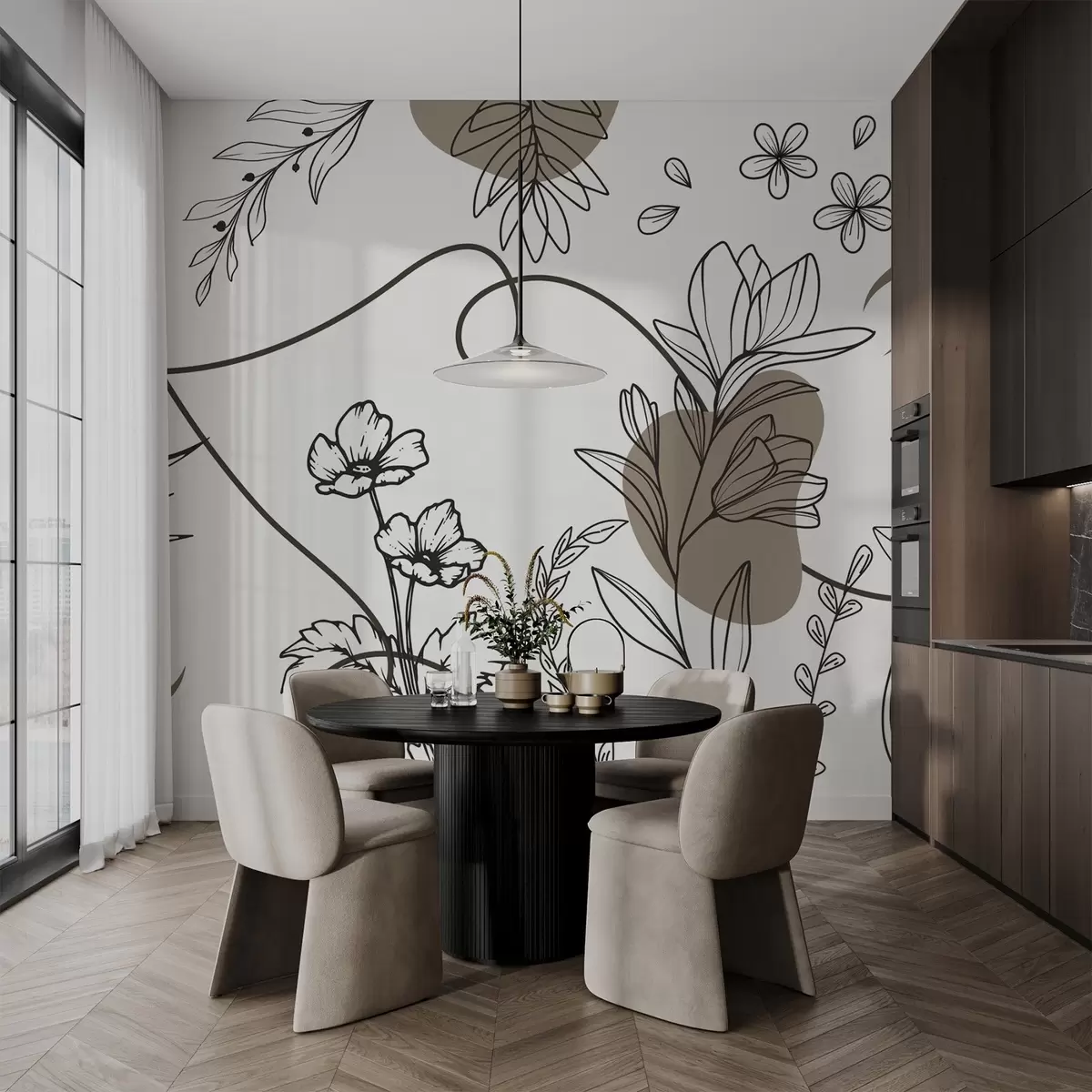 wall murals Бохо цветни обрис w04082v2
