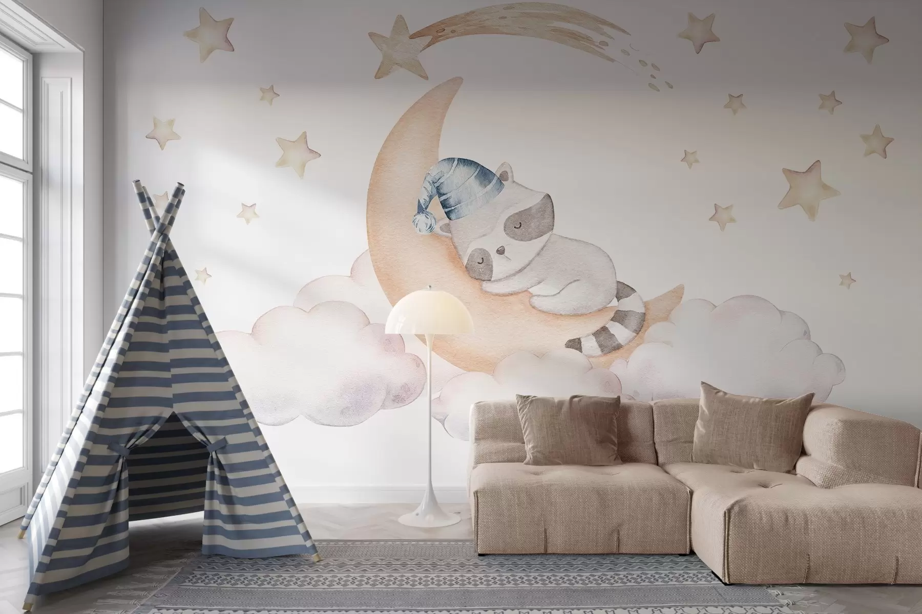 wall murals Ракун на Месецу w09169v1