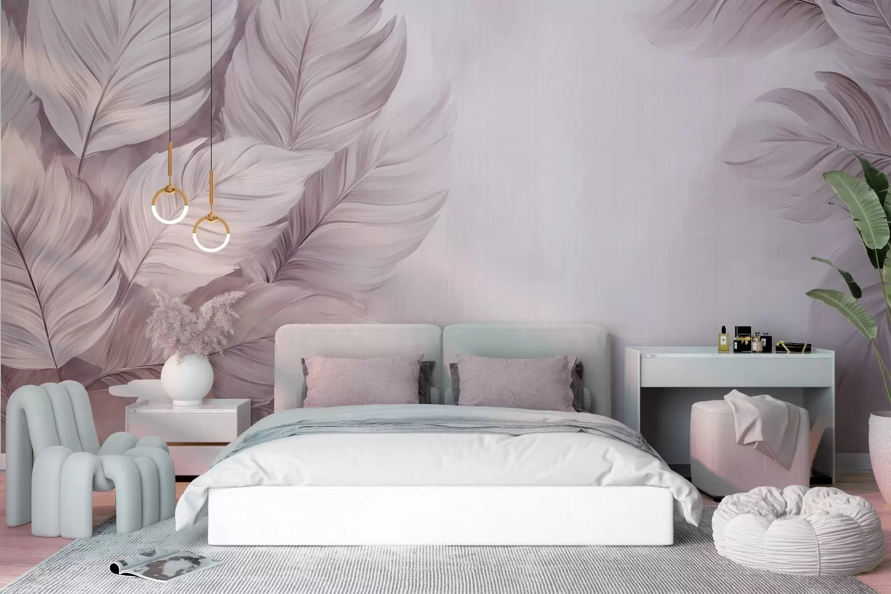 wall murals Пастелно лишће w09175v1