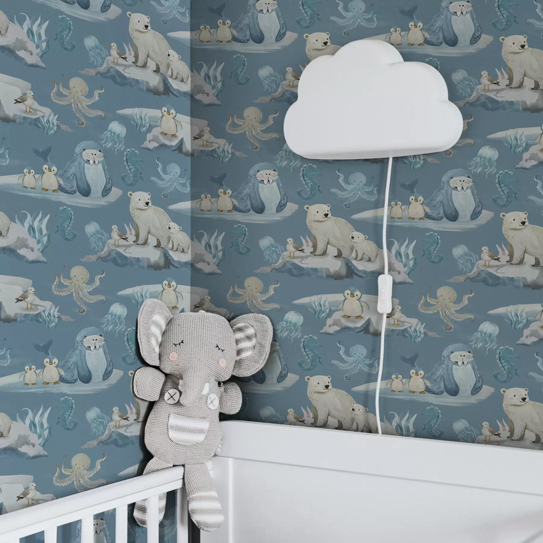 wall murals Арктичке животиње у акварелном стилу за дечију собу a00137