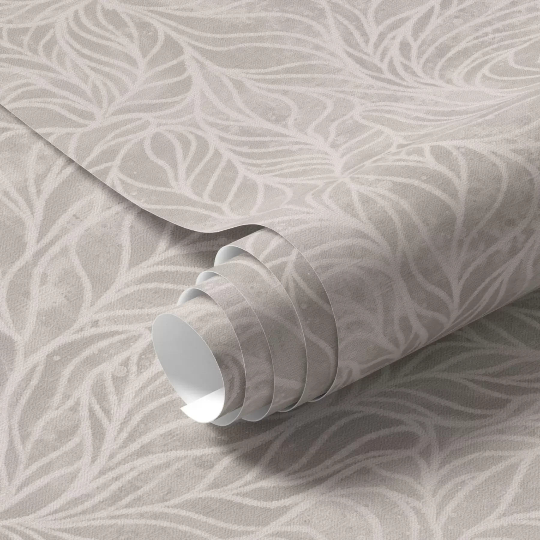 wall murals Беж апстрактна текстура са глатким линијама лишћа a00179