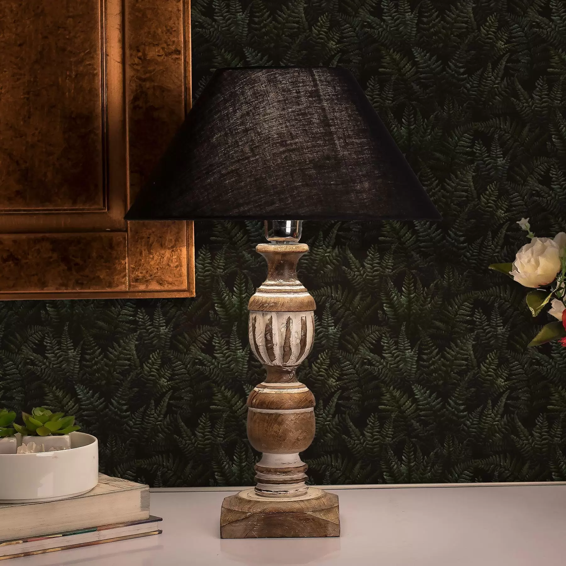 wall murals Тамна папрат, шумски украс, ноћне боје a00214