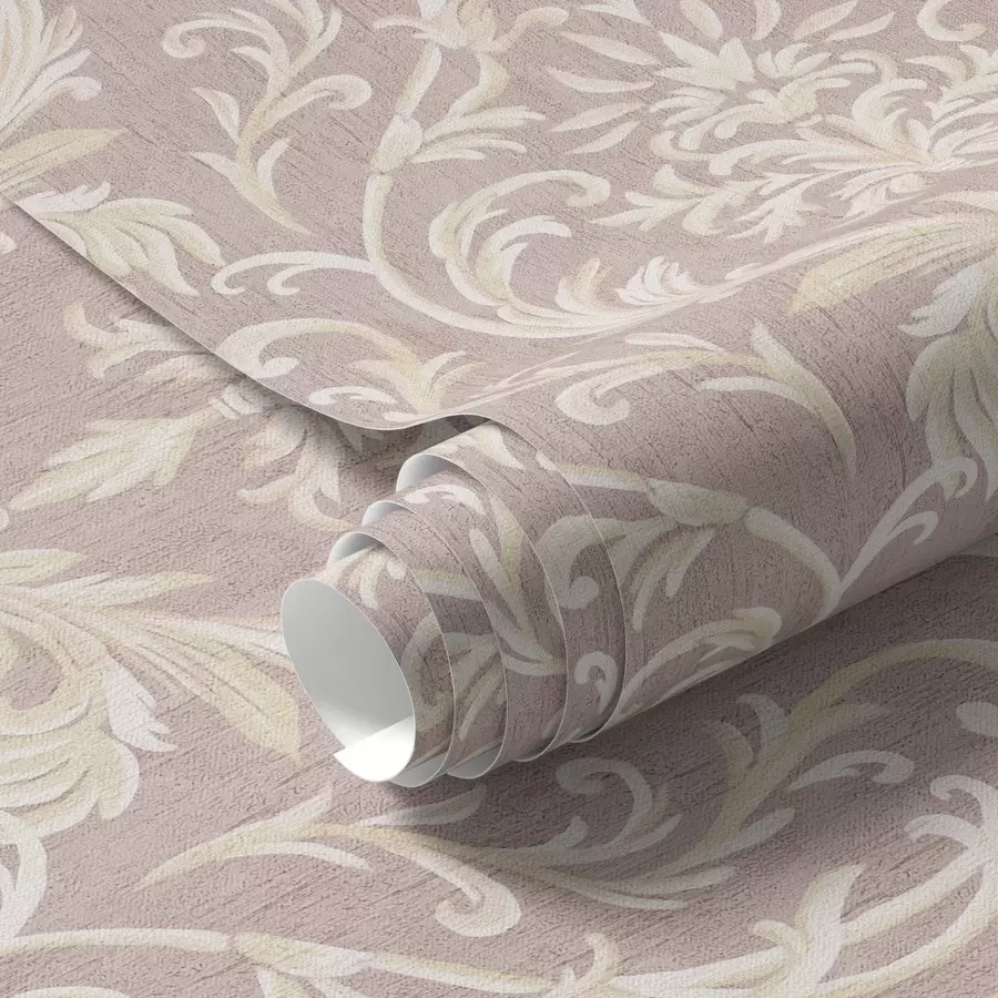 wall murals Класични дамаск на ружичастој позадини, барокни узорак a00227