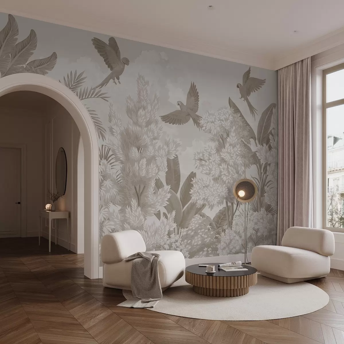 wall murals Папагаји у џунгли w04105v1