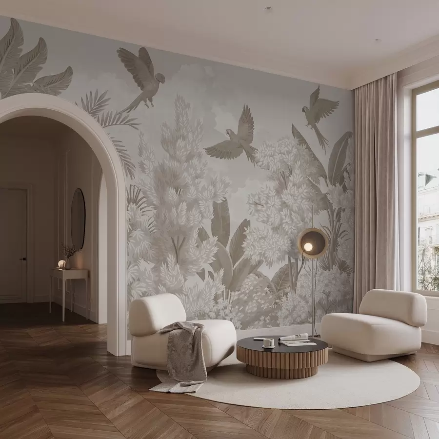 wall murals Папагаји у џунгли w04105v1