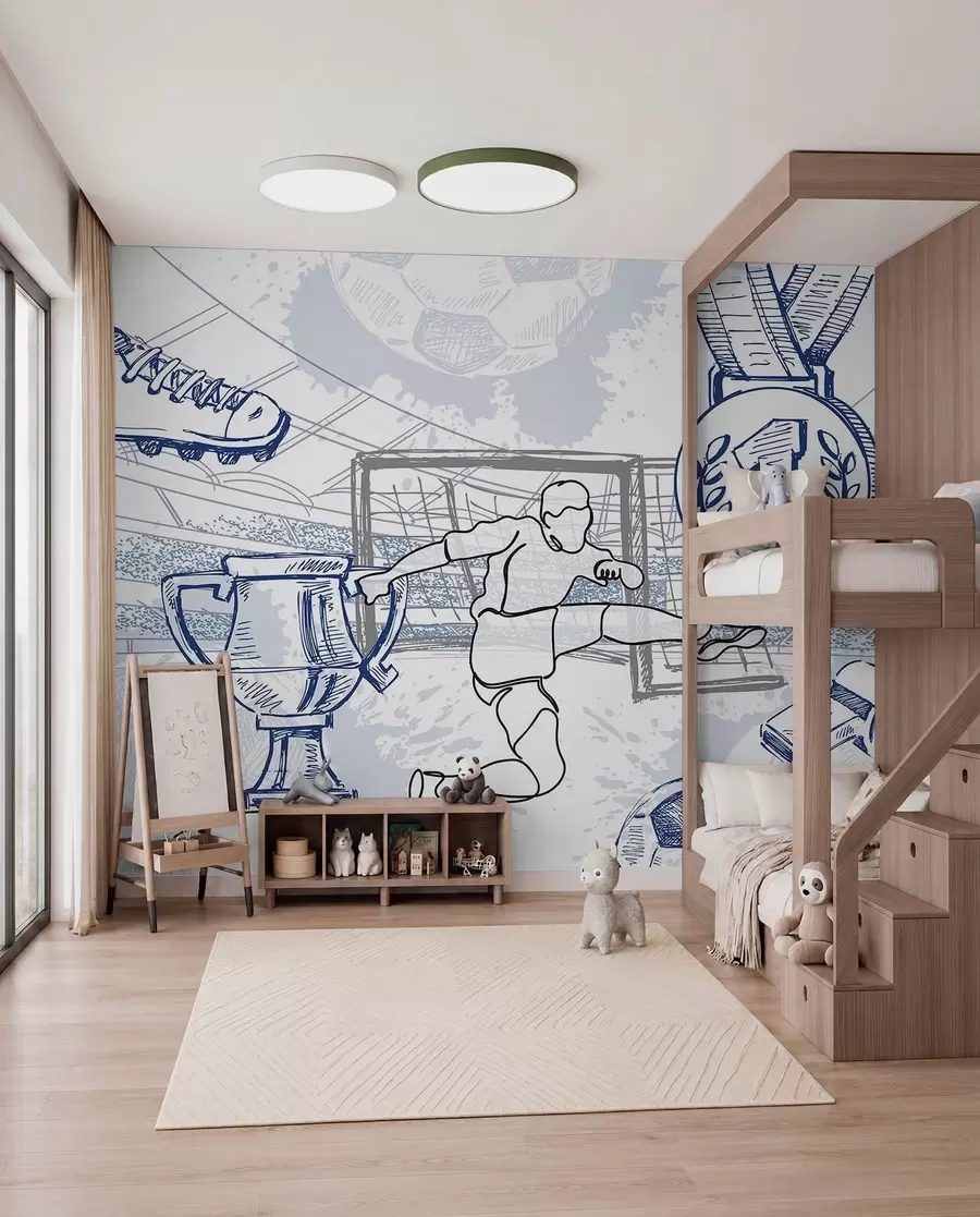 wall murals Skice fudbalskih trofeja w04108