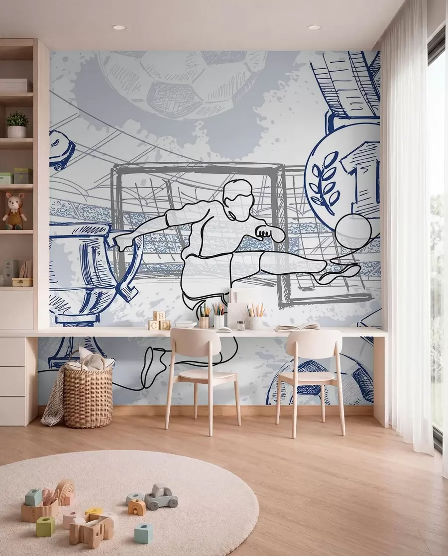 wall murals Skice fudbalskih trofeja w04108