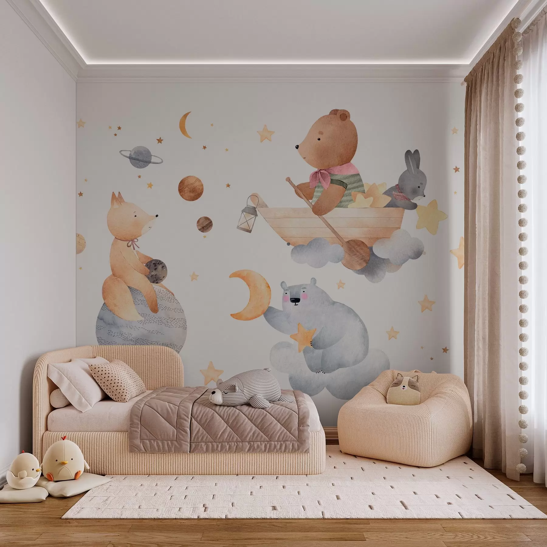 wall murals Бајковите животиње међу облацима и звездама w04123